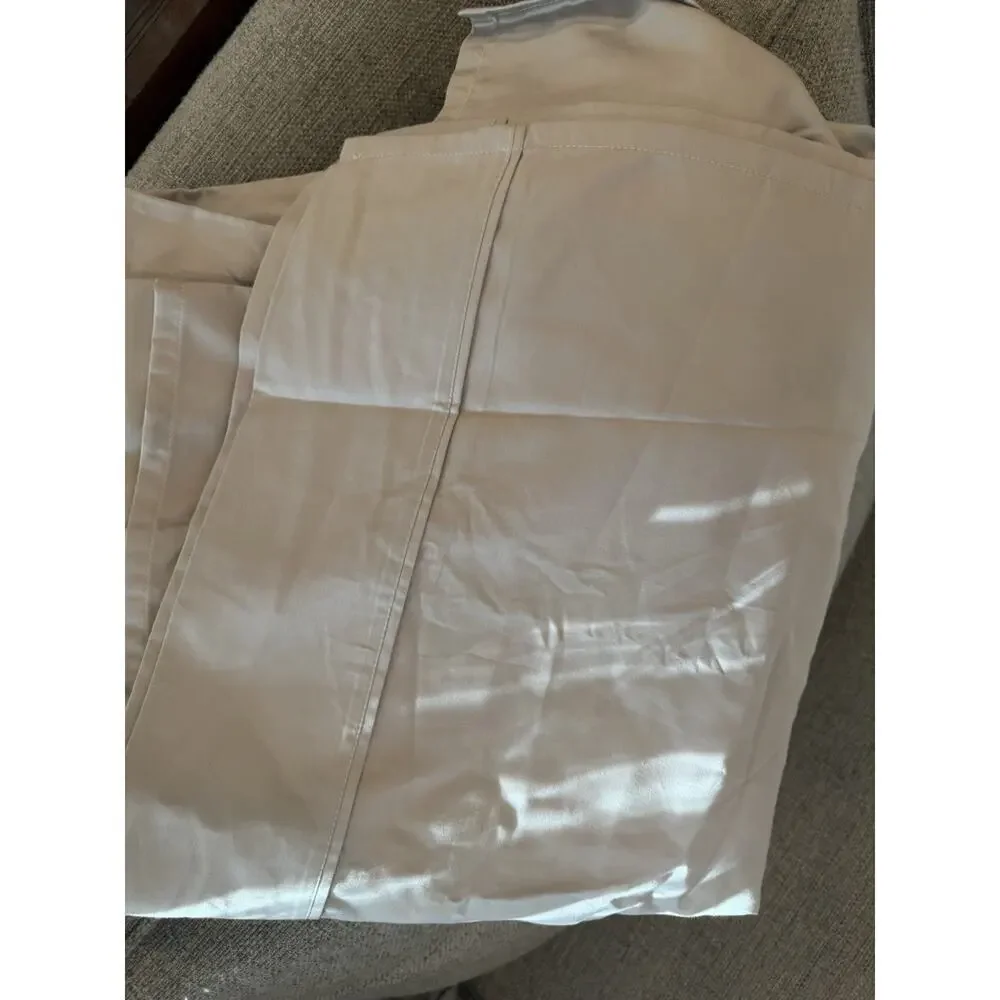 Donna Karan Luxe Egyptian Giza Cotton King Flat Sheets Platinum NEW